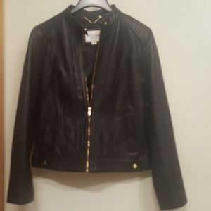 Designer label black leather Jacket